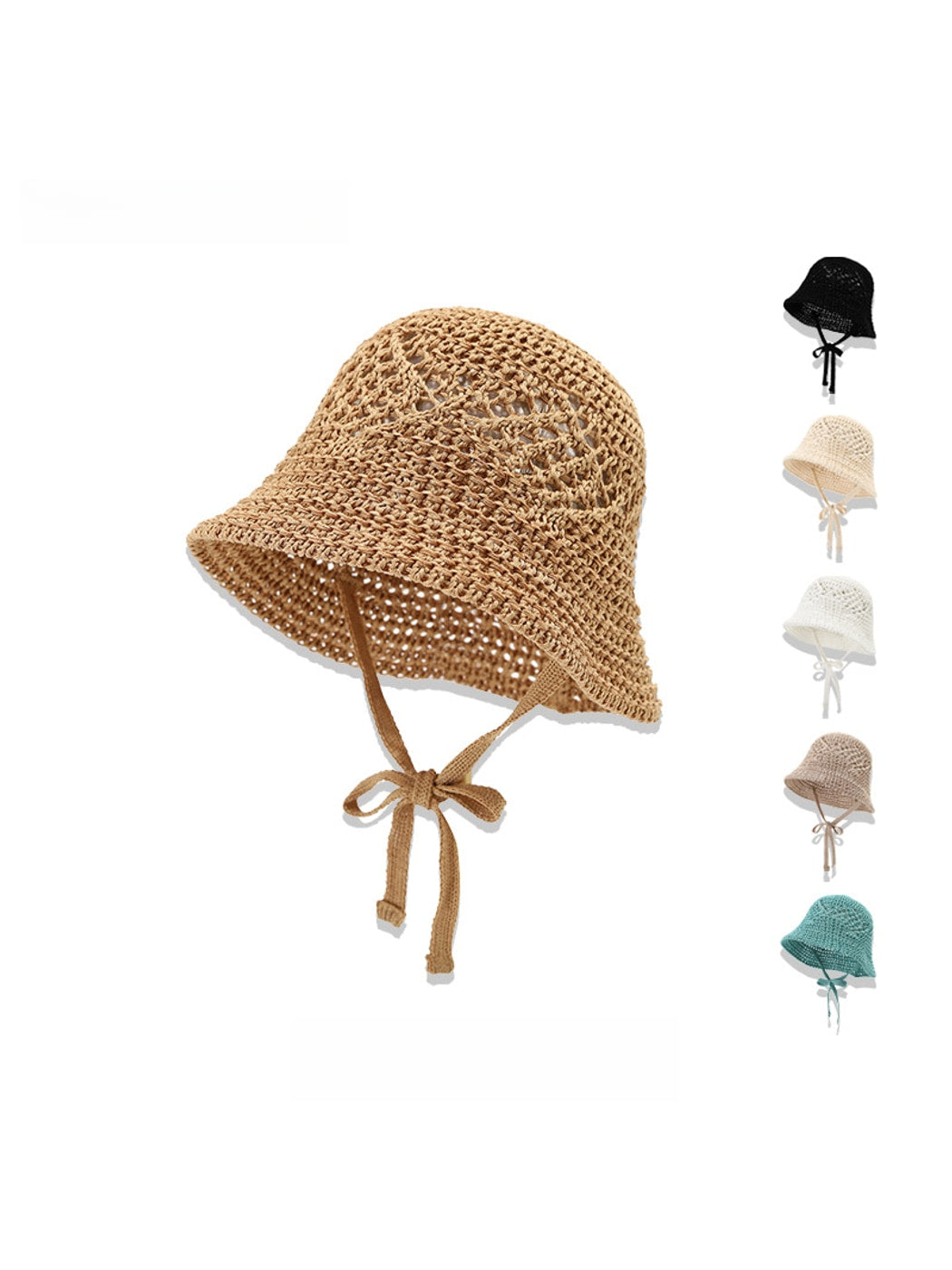 Haila - Solid Color Tie Detail Bucket Hat for Women