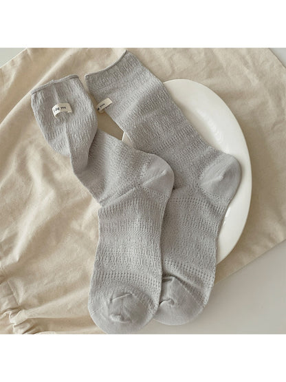 Rufia - Minimal Hollow Out Casual Crew Socks