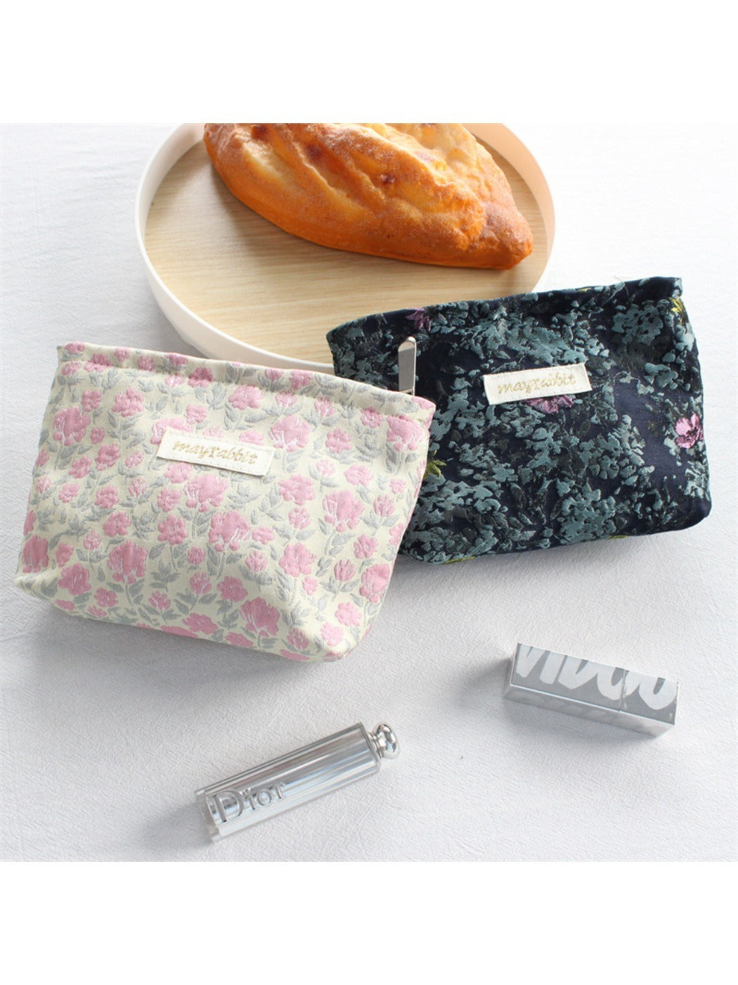 Cosbai – Small Floral Travel Makeup Pouch