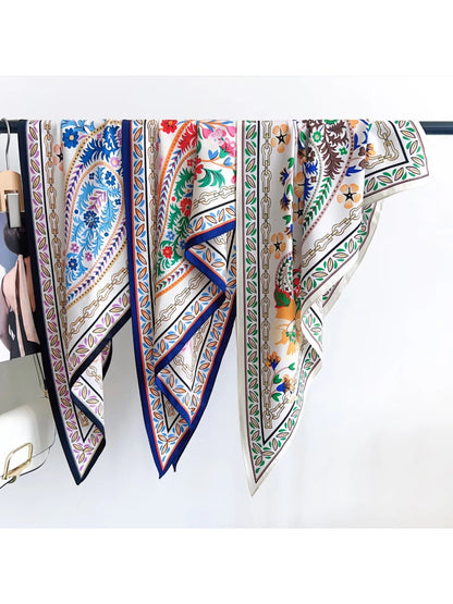 Scarvii Floral Chain Print Triangle Scarf