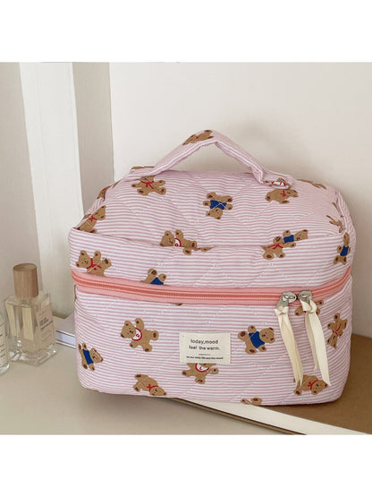 Interior view of Cosbai beauty storage bag showing and lining