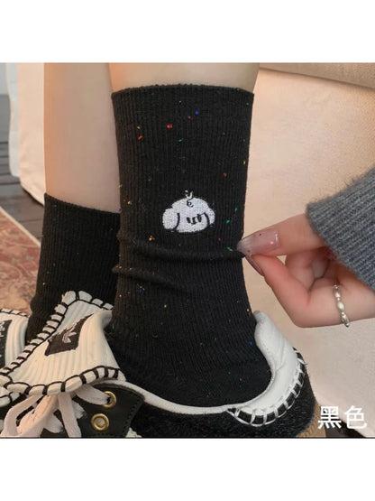 Rufia Cat Face Crew Socks for Women