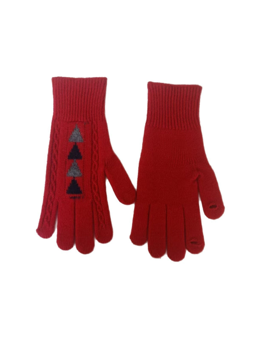 Gloving - Knit Tree Motif Winter Gloves