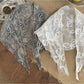 Scarvii - Bow Embroidered Sheer Triangle Scarf - Sweet & Airy