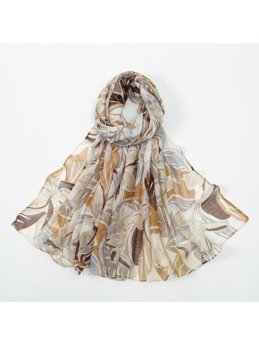 Scarvii – Spring Leaf Print Lightweight Scarf