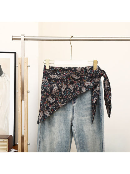 Scarvii - Retro Paisley Waist Styling Triangle Scarf