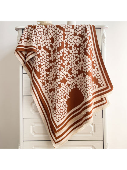 Scarvii - Reversible Retro Geometric Pattern Print Scarf & Shawl