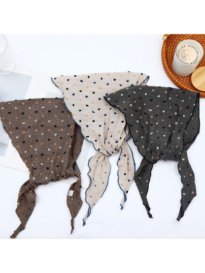 Scarvii - Polka Dot Edge Trim Triangle Bandana