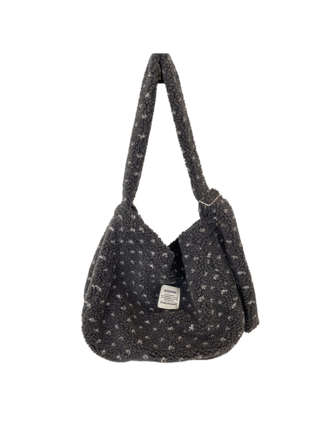 Cosbai – Plush Heart Printed Crossbody Shoulder Bag
