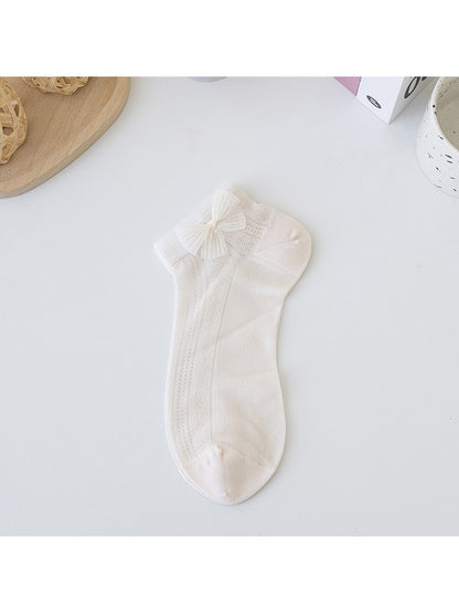 Rufia - Sweet Muted Bow Casual Ankle Socks
