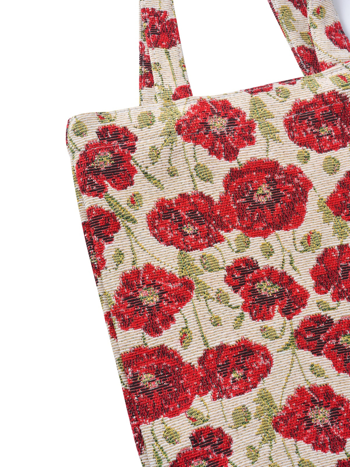 Cosbai - Vintage Colored Weave Floral Tote Bags