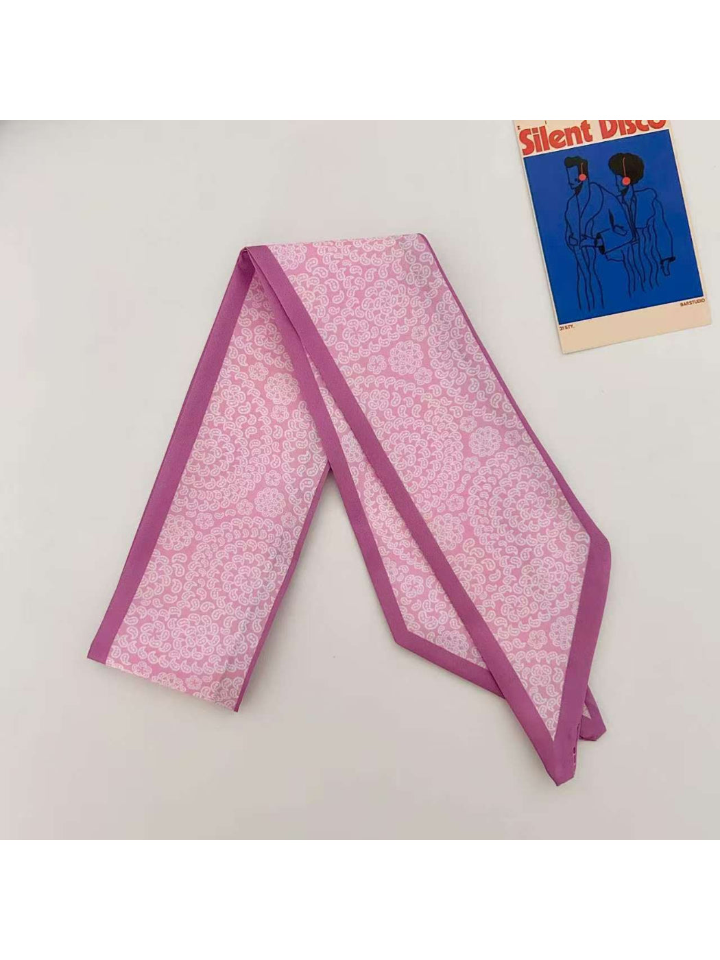 Scarvii Scroll Motif Skinny Scarf