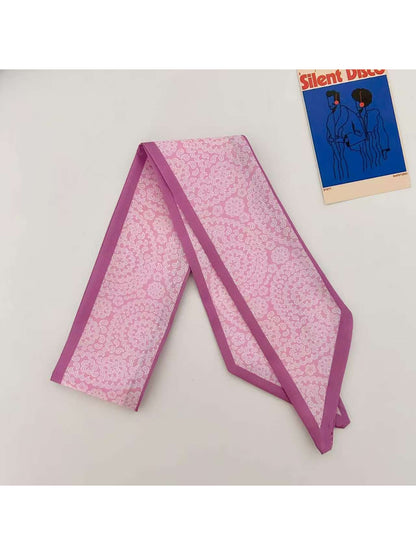 Scarvii Scroll Motif Skinny Scarf