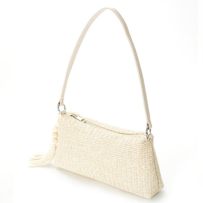Cosbai - Beige Boho Shoulder Bag With Tassel