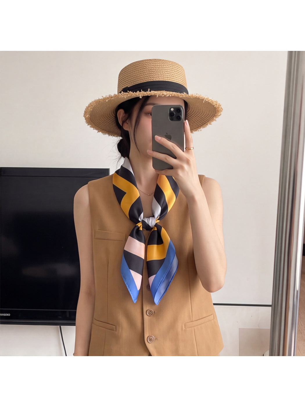 Scarvii - Colorful Stripe Square Scarf