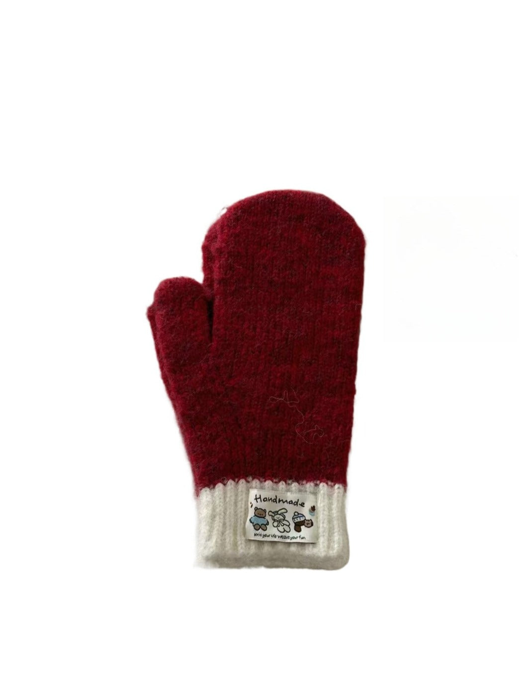 Gloving - Classic Color-Block Full-Cover Knitted Mittens