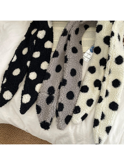 Haila Polka Dot Earflap Hat color options including Black, White, Grey