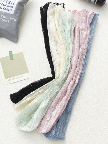 Rufia - Candy Stripe Floral Lace Sheer Socks