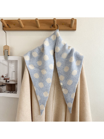 Scarvii - Fuzzy Polka Dot Triangle Scarf