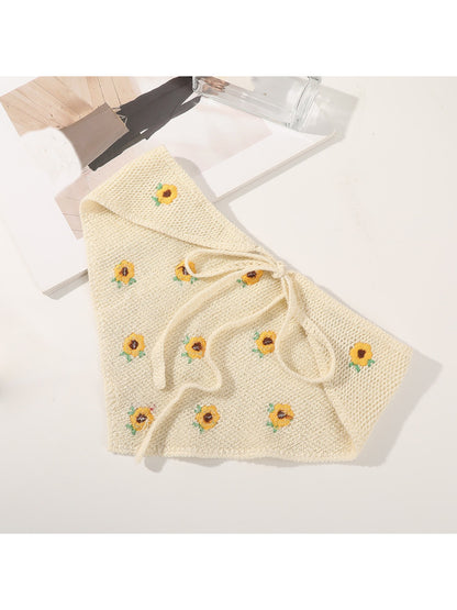 Scarvii Soft Knit Sunflower Pattern Headband