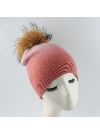Haila - Winter Round Top Brimless Knit Beanie