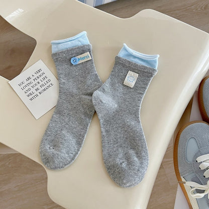 Rufia - Asymmetrical Button Detail Crew Socks