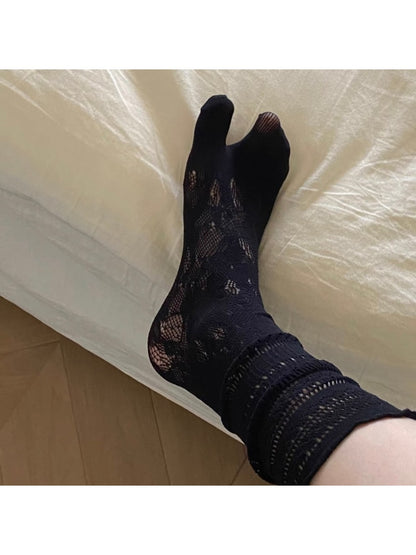 Rufia - Split Toe Lace Mesh Socks