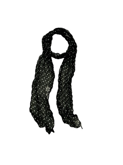 Scarvii - Crinkled Polka Dot Flower Pattern Scarf