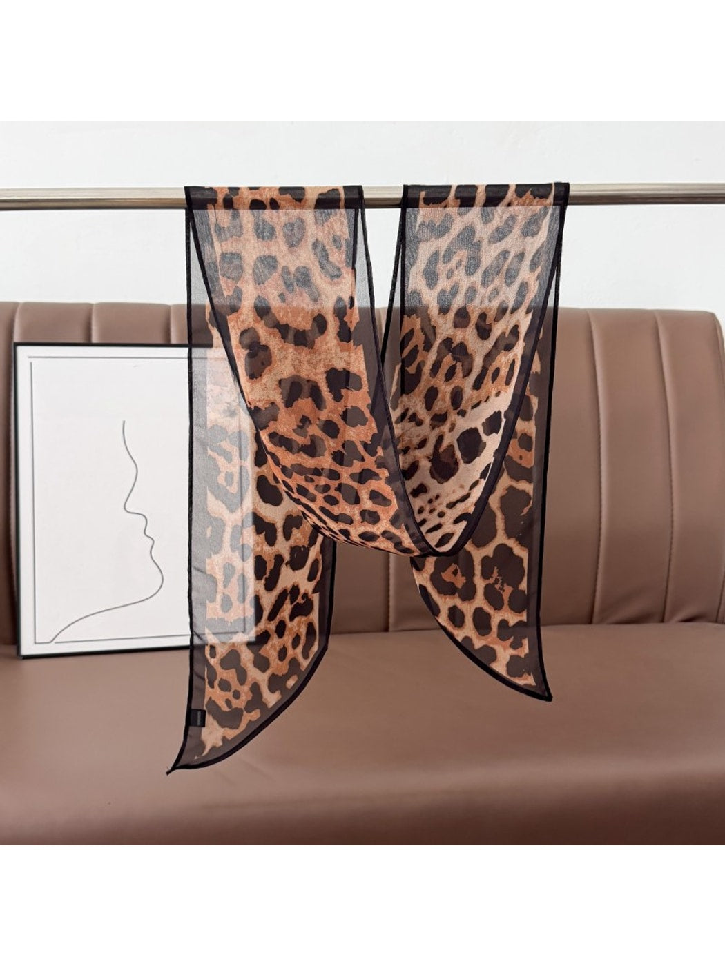 Scarvii - Long Narrow Leopard Print Styling Scarf