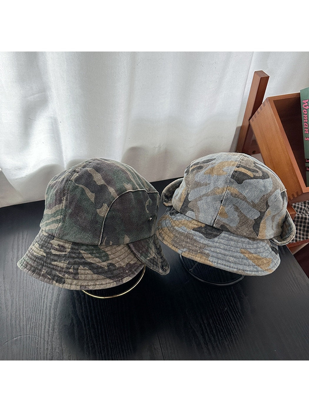 Haila - Vintage Camouflage Foldable Bucket Hat