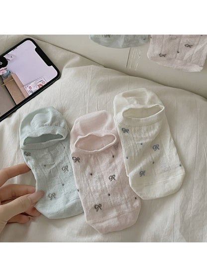 Rufia - Sweet Bow Print No Show Socks
