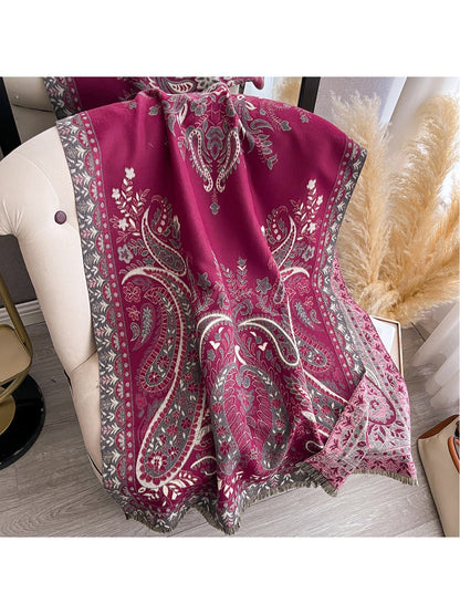 Scarvii – Paisley Print Fringe Scarf & Wrap