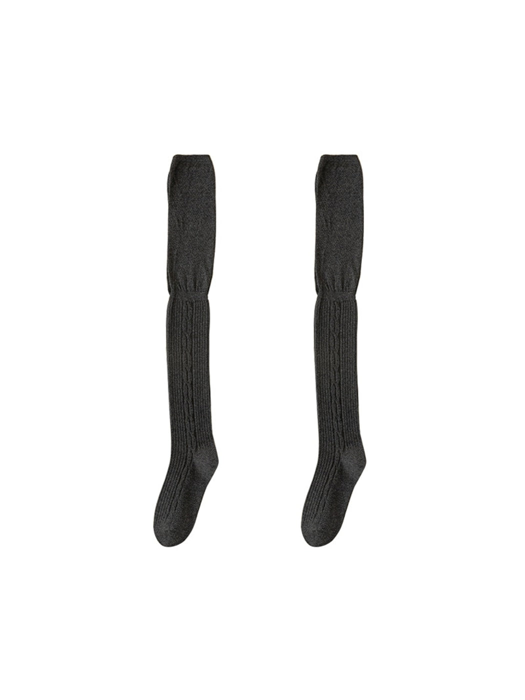 Rufia - Solid Color Textured Knee-High Socks