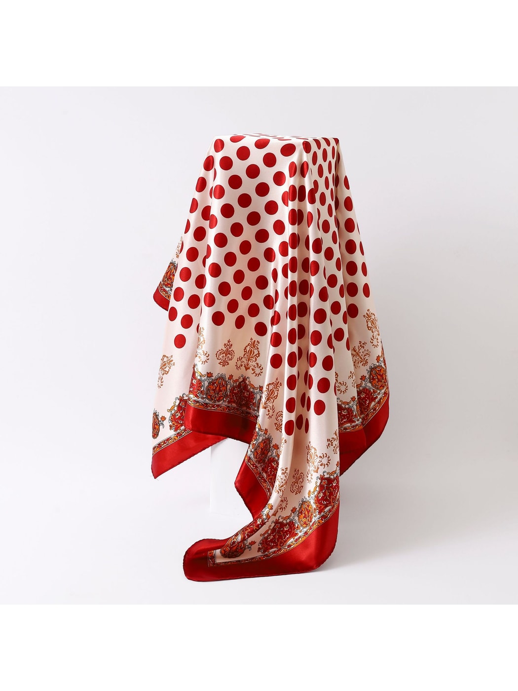 Scarvii - Polka Dot Ornate Border Square Scarf