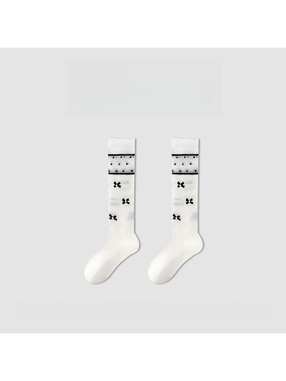 Rufia - Preppy Patchwork Pattern Crew Socks