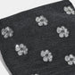 Cosbai - Black Single-shoulder Denim Bag with Sequin Decorations