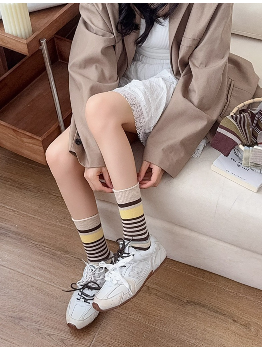 Rufia - Retro Multistripe Crew Socks