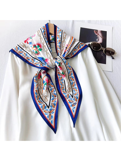 Scarvii Floral Chain Print Triangle Scarf