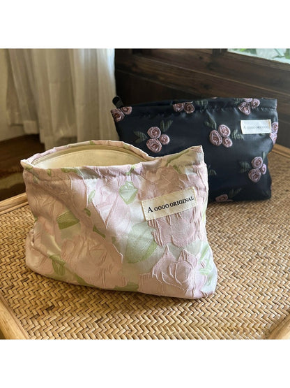 Cosbai – Rose Print Travel Makeup Bag