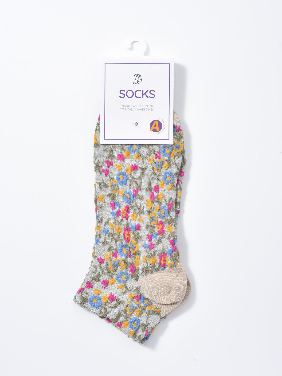 Rufia - 3D Vintage Floral Ankle Socks