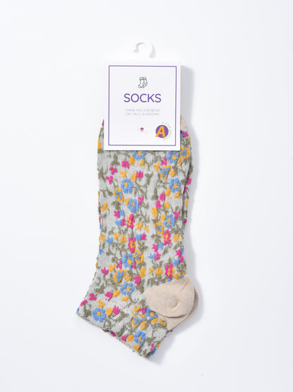 Rufia - 3D Vintage Floral Ankle Socks