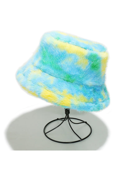 Haila Colorful Tie Dye Fuzzy Bucket Hat