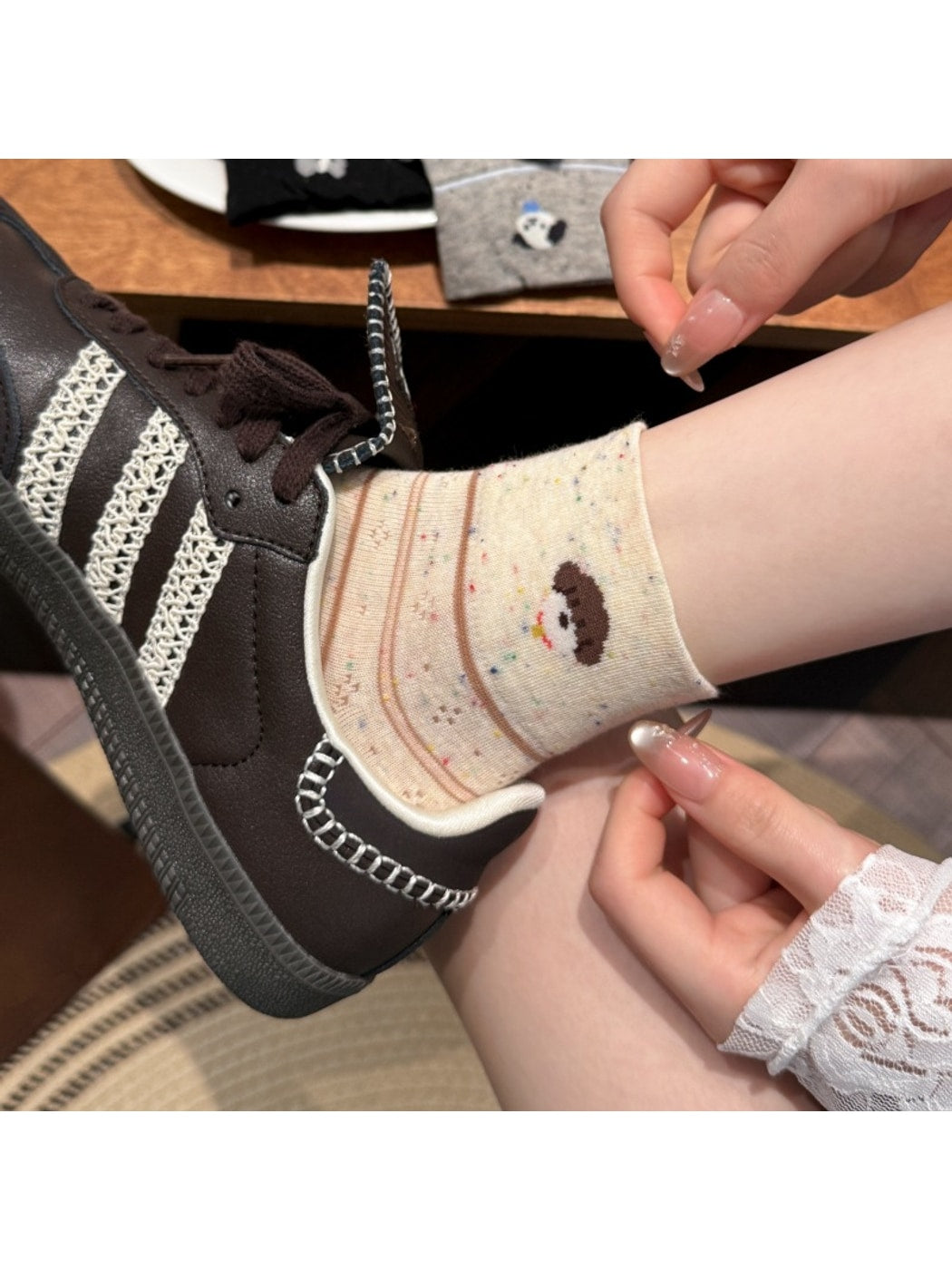 Rufia - Playful Dog Pattern Women's Ankle Socks