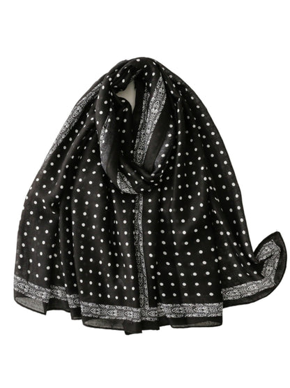Scarvii -  Elegant Long Scarf with Polka Dots