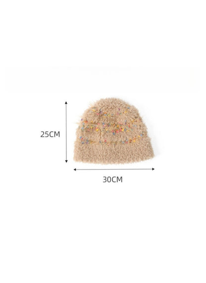 Haila - Fuzzy Confetti Knit Beanie for Women