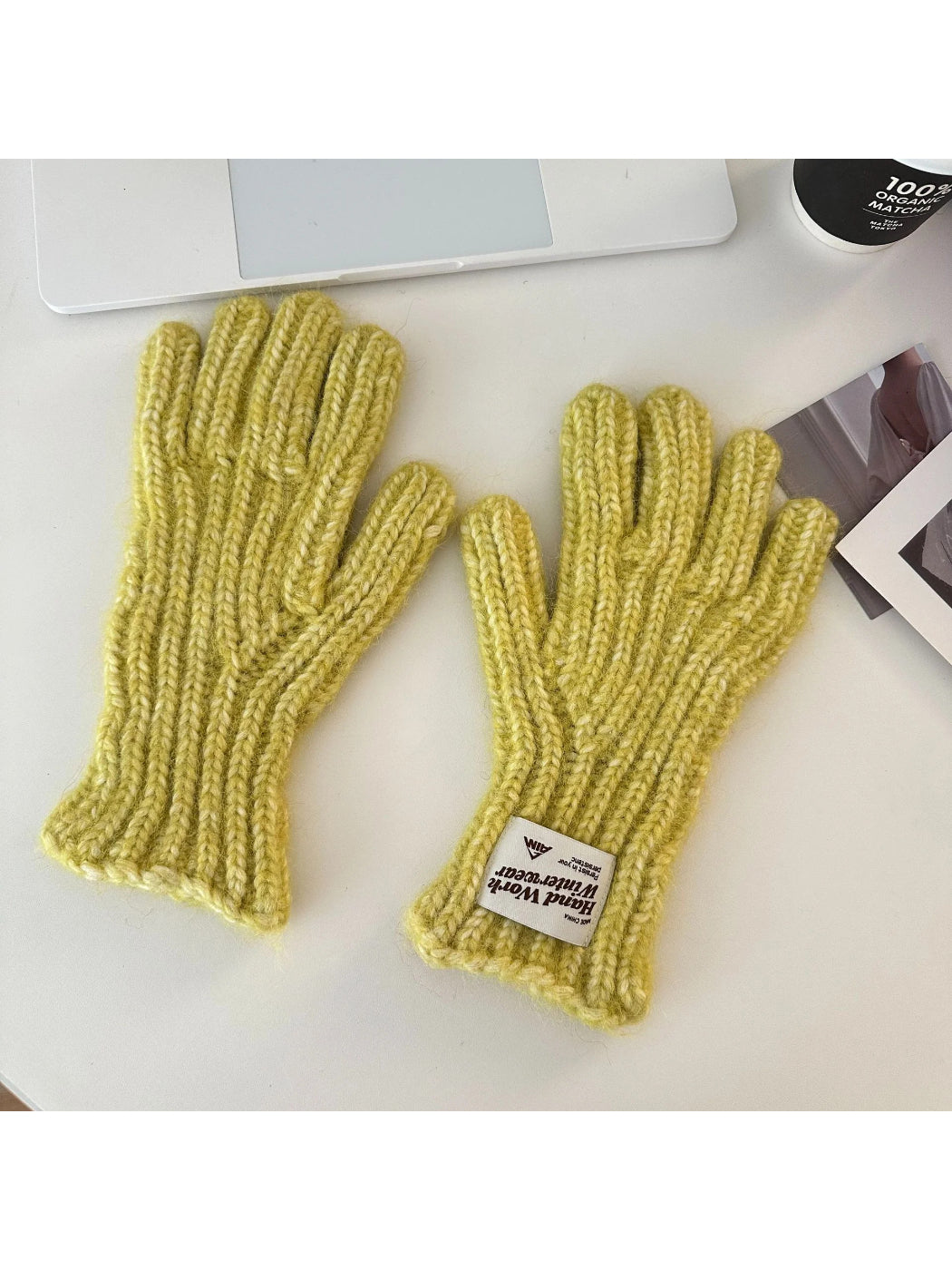 Gloving - Fuzzy Texture Ribbed Cuff Gloves