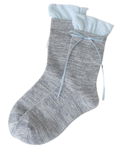 Rufia - Solid Cute Bow Quarter-Calf Socks – Sweet & Simple