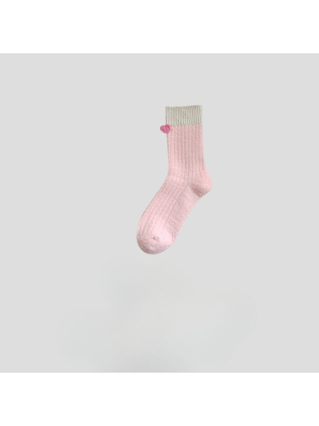 Rufia - Heart Detail Rib Crew Socks