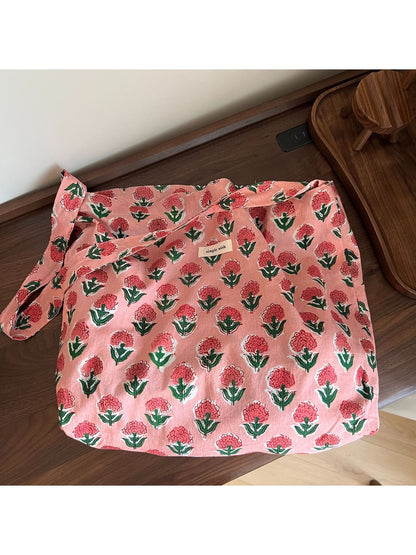 Cosbai - Floral Print Crossbody Bag