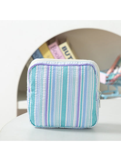 Cosbai - Modern Striped Pattern Zip Pouch